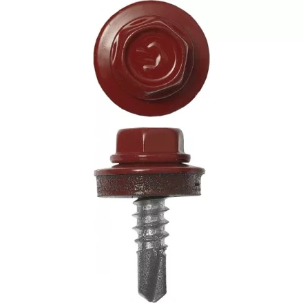 Саморезы ЗУБР &quot;ПРОФЕССИОНАЛ&quot; окраш., RAL 3003 рубин.-красн., для крепл. кров. матер. к металл. констр., 5.5x25мм, 420шт 4-300315-55-025-3003 купить в Кургане