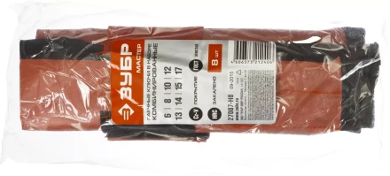 Набор ЗУБР &quot;МАСТЕР&quot;: Ключ гаечный комбинированный, Cr-V сталь, хромированный, 6-17мм, 8шт 27087-H8 купить в Кургане