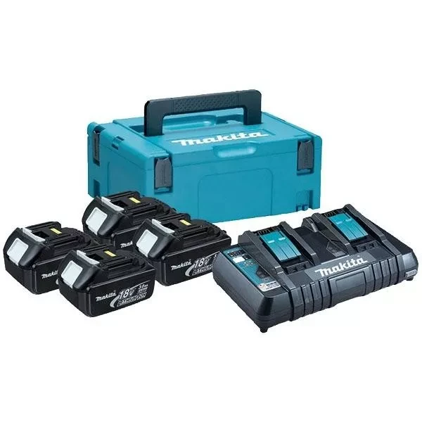 Набор 4 аккумулятора Makita BL 1850B 198312-4, 5 Ач и Зарядное устройство DC 18 RD в MakPac купить в Кургане