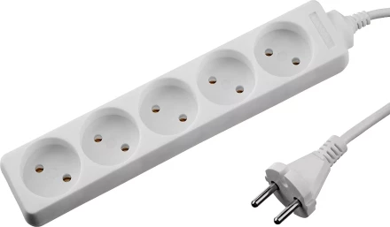 Удлинитель &quot;TOPELECTRO&quot; электрический, ПВС 2х1мм2, 5 гнезд, 3500 Вт, 1.5м, STAYER 55050-1.5 купить в Кургане