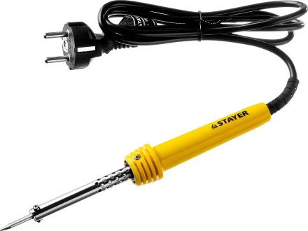 Паяльник MAXTerm с пластмассовой рукояткой, жало - конус, STAYER 55305-30, 30 Вт 55305-30 купить в Кургане