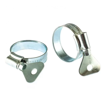 Хомуты металлические червячные 25-38 мм ширина 12 мм W1 с металлическим ключом 2 шт Сибртех 476527 купить в Кургане