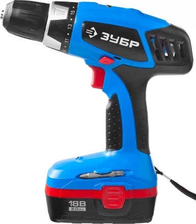 Дрель-шуруповерт 2 АКБ ЗДА-18-2 КИН20 серия ПРОФЕССИОНАЛ купить в Кургане