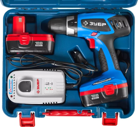 Дрель-шуруповерт 2 АКБ ЗДА-18-2 КИН20 серия ПРОФЕССИОНАЛ купить в Кургане