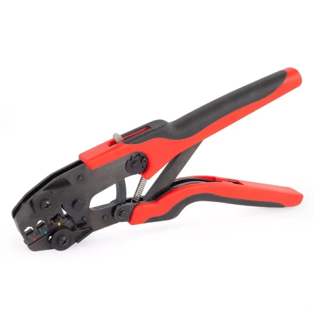 Пресс-клещи КВТ СТВ+9 с 9 матрицами МПК для опрессовки разъемов, втулочных, изолированных и неизолированных наконечников (набор) (89183) купить в Кургане