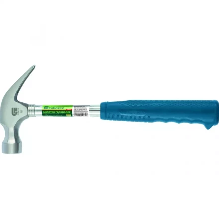 Молоток гвоздодер металлическая трубчатая обрезиненная рукоятка вес 560гр боек 29мм СИБРТЕХ 10438 купить в Кургане