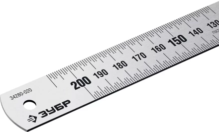 ЗУБР Про-20, длина 0.20 м, усиленная нержавеющая линейка, Профессионал (34280-020) купить в Кургане