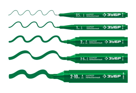 ЗУБР МП-300 зеленый, 2 мм перманентный маркер (06322-4) купить в Кургане