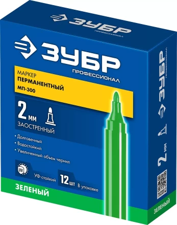 ЗУБР МП-300 зеленый, 2 мм перманентный маркер (06322-4) купить в Кургане