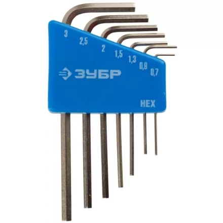Набор ключей имбусовых ЗУБР &quot;ЭКСПЕРТ&quot; МИНИ для точных работ, Cr-V, HEX 0,7, 0,9, 1,3, 1,5, 2, 2,5, 3 мм, 7 шт 27471-H7 купить в Кургане
