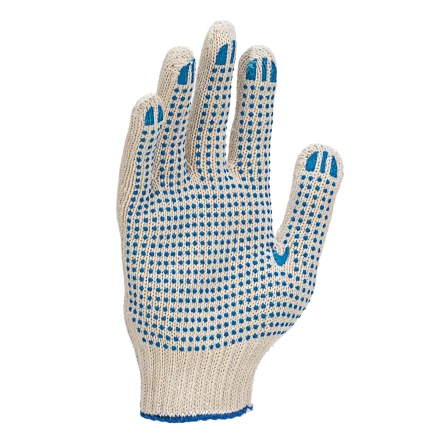 Перчатки трикотажные усиленные, с ПВХ точкой, 7 класс вязки Россия 677725 купить в Кургане
