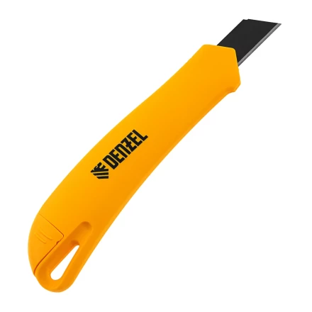 Нож Denzel, 18 мм, сменное лезвие, SK4, облегченный корпус, нажимной фиксатор, 78941 купить в Кургане