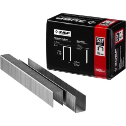 Скобы тип 53F, 16 мм, особотвердые, ЗУБР "ПРОФЕССИОНАЛ" 31950-16, 5000 шт 31950-16