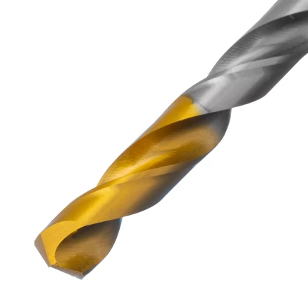 Сверло спиральное по металлу Denzel, 7,5 х 156 мм, Р6М5, Golden Tip, удлиненное, 718259 купить в Кургане