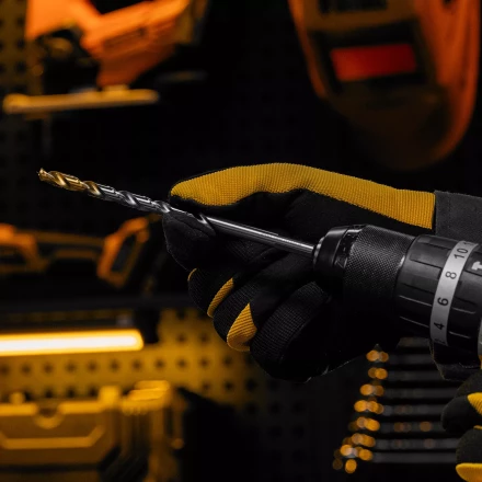 Сверло спиральное по металлу Denzel, 7,5 х 156 мм, Р6М5, Golden Tip, удлиненное, 718259 купить в Кургане