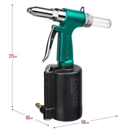 Заклепочник пневматический KRAFTOOL, корпус из алюминия, для заклепок из нержавеющей стали, 2,4-3,2-4-4,8мм 31184 купить в Кургане