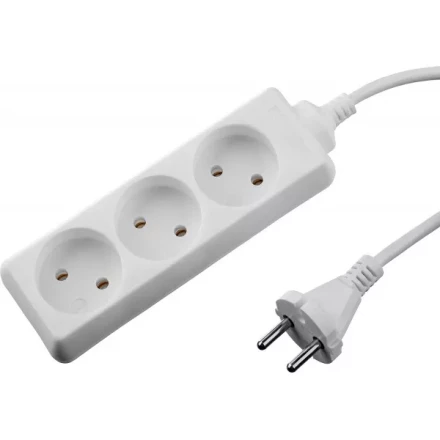 Удлинитель &quot;TOPELECTRO&quot; электрический, ПВС 2х1мм2, 3 гнезда, 3500 Вт, 1.5м, STAYER 55030-1.5 купить в Кургане