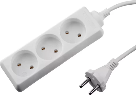 Удлинитель &quot;TOPELECTRO&quot; электрический, ПВС 2х1мм2, 3 гнезда, 3500 Вт, 1.5м, STAYER 55030-1.5 купить в Кургане