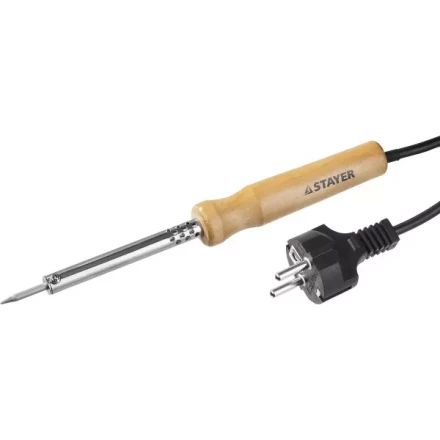 Паяльник MAXTerm с деревянной рукояткой, жало- конус, STAYER 55310-30, 30 Вт 55310-30 купить в Кургане