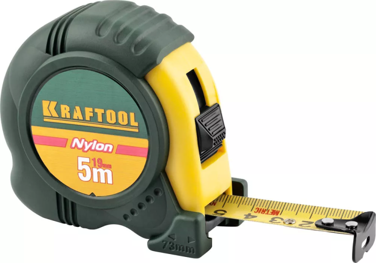 Рулетка KRAFTOOL "EXPERT" с нейлоновым покрытием, обрезин корпус, 5/19мм 34122-05-19_z01 купить в Кургане