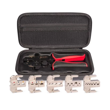 Пресс-клещи КВТ CTD+5 с механизмом быстрой смены матриц: комплект из 5 шт. для опрессовки (набор) (101859) купить в Кургане