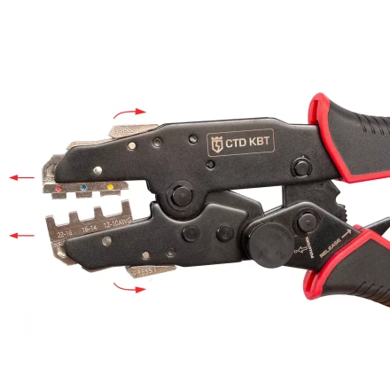 Пресс-клещи КВТ CTD+5 с механизмом быстрой смены матриц: комплект из 5 шт. для опрессовки (набор) (101859) купить в Кургане