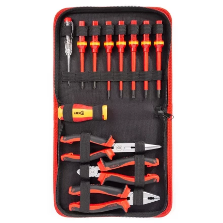 Набор диэлектрического инструмента электрика КВТ НИИ-22, 12 предметов (88962) купить в Кургане