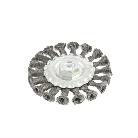 Щетка для УШМ 125 мм М14 плоская крученая проволока 0,35 мм MATRIX 74633 купить в Кургане