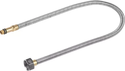 Подводка ЗУБР "ЭКСПЕРТ" сильфонная из нержавеющей стали, для смесителя, удлиненная, г/ш (гайка-штуцер), 1/2", 0,6м 51013-060 купить в Кургане