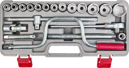 Набор торцовых головок НИЗ &quot;Шоферский инструмент №3&quot;, 1/2&quot;, сталь 40Х, в пластиковом кейсе, 19 предметов 2761-30 купить в Кургане