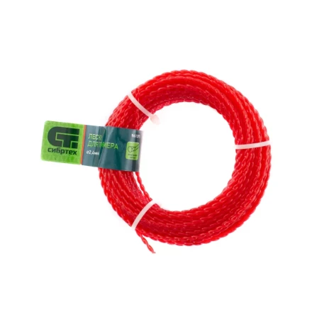 Леска для триммера овальная витая, 2.4 мм х 15 м, Россия Сибртех 961375 купить в Кургане