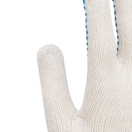 Перчатки трикотажные усиленные, с ПВХ точкой, 7 класс вязки Россия 677745 купить в Кургане