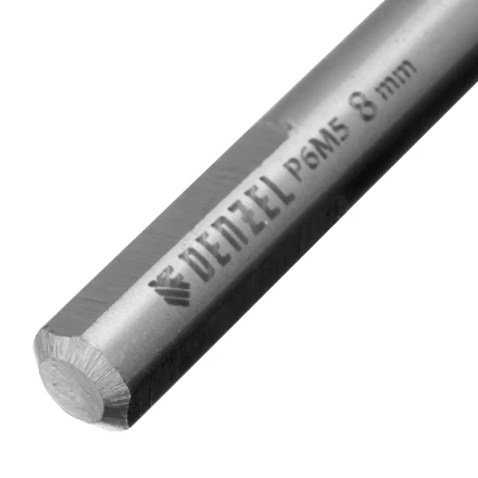 Сверло спиральное по металлу Denzel, 8 х 165 мм, Р6М5, Golden Tip, удлиненное, 718260 купить в Кургане