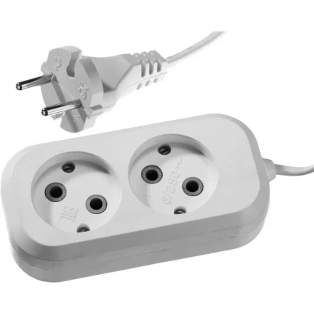 Удлинитель СИБИН электрический, ШВВП сечение 0,75кв мм, 2 гнезда, макс мощн 1300Вт, 3м 55091-3 купить в Кургане