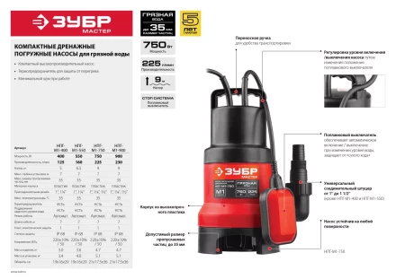 Насос дренажный НПГ-М1-550 серия МАСТЕР купить в Кургане