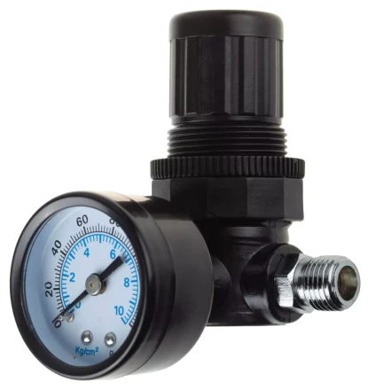 Манометр KRAFTOOL "INDUSTRIE" с регулятором подачи воздуха, 1/4", максимальное давление 10 атмосфер 6503 купить в Кургане