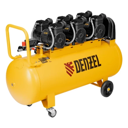 Компрессор безмасл. малошумн. DLP-4500/150, 4,5 кВт, 3х1,5 кВт,150 л, 2850 об/мин,750 л/мин// Denzel 58146 купить в Кургане
