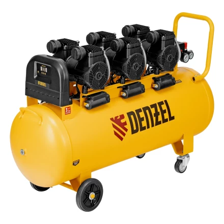 Компрессор безмасл. малошумн. DLP-4500/150, 4,5 кВт, 3х1,5 кВт,150 л, 2850 об/мин,750 л/мин// Denzel 58146 купить в Кургане