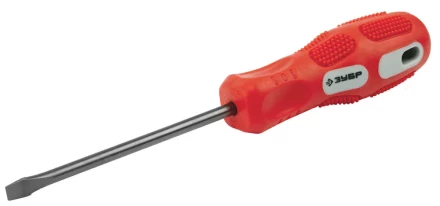 Отвертка ЗУБР &quot;ПРОФИ&quot; хромованадиевая сталь, двухкомпонентная рукоятка, магнит наконечник, SL5,0x100мм 25231-5.0-100_z01 купить в Кургане