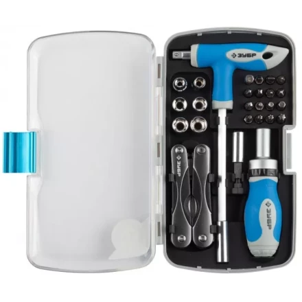 Набор  ЗУБР &quot;ЭКСПЕРТ&quot; универсальный, слесарно-монтажный и многофункциональный инструмент в пластмассовом боксе, 35предм 25290-H35 купить в Кургане