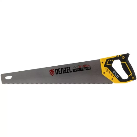 Ножовка по дереву, 500 мм, 11 TPI, зуб 3D, двухкомпонентная рукоятка Denzel 24148 купить в Кургане