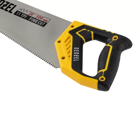 Ножовка по дереву, 500 мм, 11 TPI, зуб 3D, двухкомпонентная рукоятка Denzel 24148 купить в Кургане