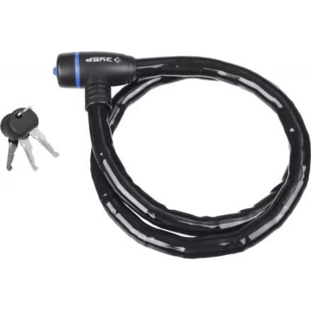 Замок ЗУБР "ПРОФЕССИОНАЛ", тросовый, усиленный, 3 ключа в комплекте, длина троса 1000мм, d 18мм 37260-100 купить в Кургане
