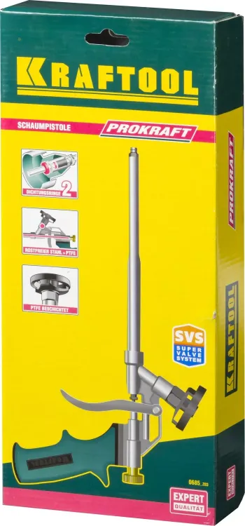 Пистолет "PROKraft" для монтажной пены, тефлоновое покрытие, KRAFTOOL 0685_z03 купить в Кургане
