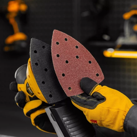 Треугольник абразивный на ворc. подложке под &quot;липучку&quot;, перф., P 40, 150х150х100 мм, 5 шт. Denzel 738577 купить в Кургане