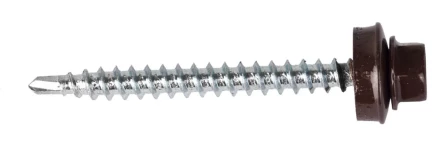 Саморезы ЗУБР &quot;ПРОФЕССИОНАЛ&quot; окраш., RAL 8017 шокол.-коричн., для крепл. кров. матер. к дерев. обреш., 4.8x50мм, 250шт 4-300315-48-050-8017 купить в Кургане