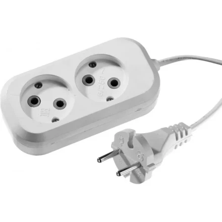 Удлинитель СИБИН электрический, ШВВП сечение 0,75кв мм, 2 гнезда, макс мощн 1300Вт, 5м 55091-5 купить в Кургане