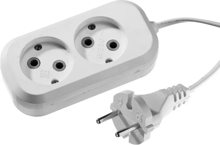 Удлинитель СИБИН электрический, ШВВП сечение 0,75кв мм, 2 гнезда, макс мощн 1300Вт, 5м 55091-5 купить в Кургане