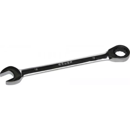 Ключ ЗУБР &quot;ПРОФИ&quot; гаечный комбинированный трещоточный, Cr-V сталь, хромированный, 19мм 27074-19 купить в Кургане