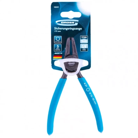 Съемник 165 мм для внешних стопорных колец (19-60 мм) изогнутые губки Gross 18341 купить в Кургане